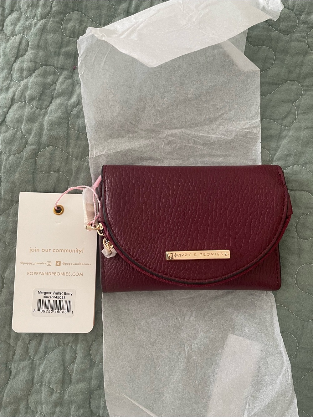 Poppy & Peonies Margaux Wallet - Berry